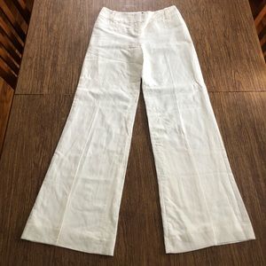 New With Tags The Limited Winter White Wide Leg Pants with Light Tan Pinstripes